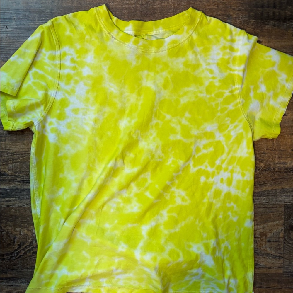 Lululemon Selling the Pair 
Yellow Tie-Dye Short Sleeve Tees